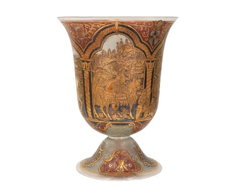 An impressive Murano chisel-etched vase by the Venetian craftsman Bruno Bertoldini Bruber (b.1931- ), titled Hommage to Paolo