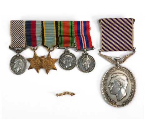 Group of WWII medal miniatures and a Distinguished Flying medal (1938-49) named to 993644 Sgt H. Williams Wireless Operator/A