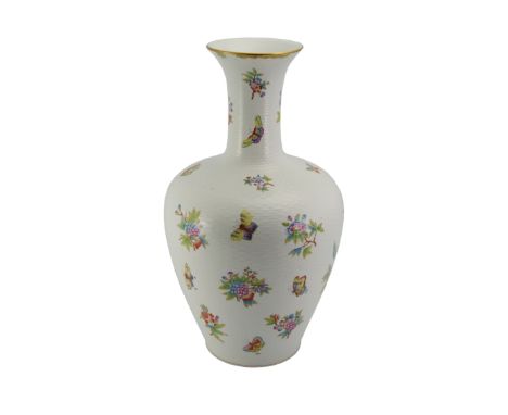 A large and elegant Herend Queen Victoria butterfly vase, painted with peony spray numbered 6987 VBO, approx 50 cms/20" h. Pr