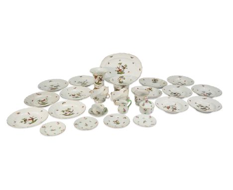 A part set of Herend Rothschild Bird dining service, comprising twelve 10" dining plates, twelve 9" plates, twelve 7" side pl