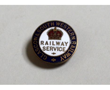 Glasgow & South Western Railway (1850-1923) WWI Railway service enamel lapel badge by J. A. Wylie & Co. no. W1208