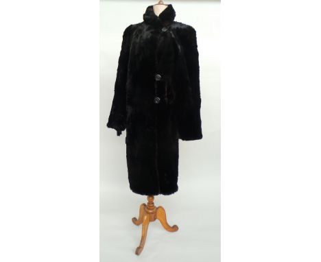 A very unusual early 1900's soft black moleskin coat. The coat is labelled 'Yaeger' furs Ltd. and was made in Canada. The gar