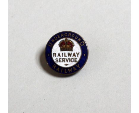 Undergroung Railway WWI Railway service enamel lapel badge by J. A. Wylie & Co. no. D1395