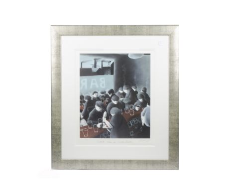 Mackenzie Thorpe (1956-) limited edition print on paper, Lunchtime in South Bank', signed and titled in pencil (lower right),