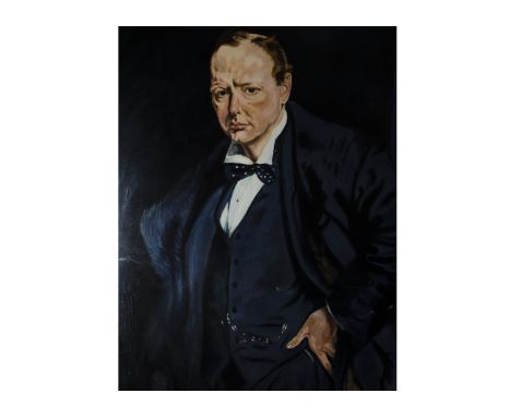 20th Century British School H. Stewart oil on canvas after Sir William Orpen (1931), Portrait of Sir Winston Churchill' c.191