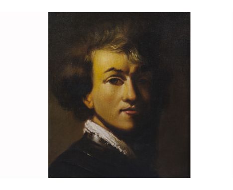 20th Century British oil on canvas, attributed to Erese Manila, 'Rembrandt Self Portrait', unsigned, dated 1986, 35cm x 28 cm