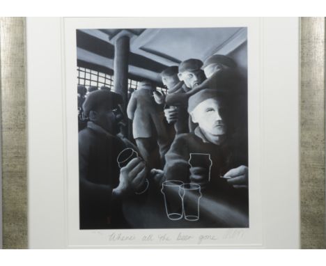 Mackenzie Thorpe (1956-) limited edition print on paper, Where's All the Beer Gone', signed and titled in pencil (lower right