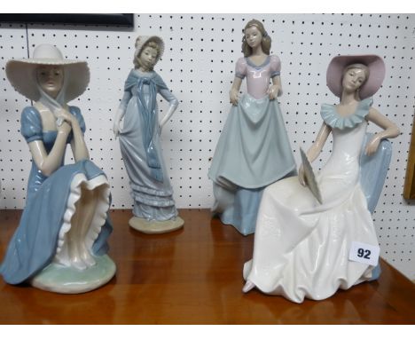 4 Nao figurines with stamped mark to base 