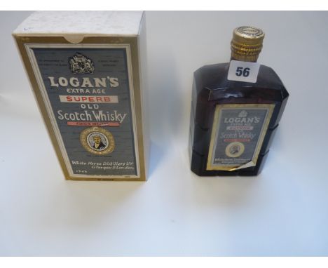 Boxed bottle of Logans Extra Age Superb Old Scotch Whisky Kings Special 