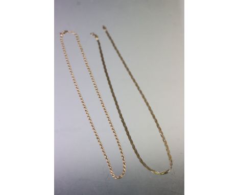 9ct gold hallmarked rope twist necklace chain with a spring ring clasp. Import marked to jump link. Measures 8 inches. Togeth