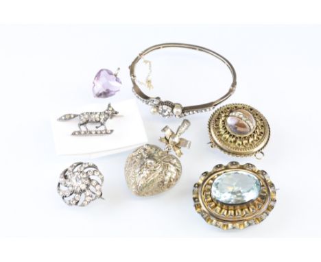 Collection of antique and vintage jewellery to include a Continental early 20th century-style simulated pearl and rhinestone 