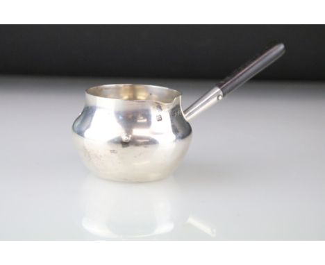 Victorian silver toddy ladle, cauldron bowl, ebony handle, makers Hukin &amp; Heath, London 1891, length approx 12cm 