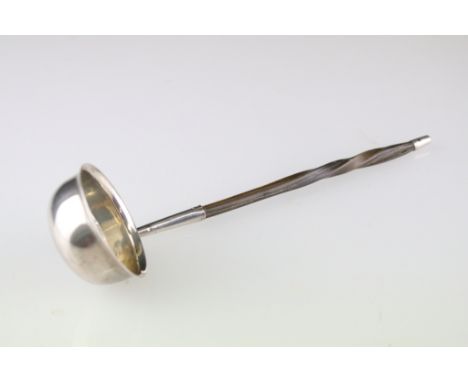 George III small Sottish silver toddy ladle, plain bowl, baleen handle with silver mounts, makers mark partially rubbed, leng