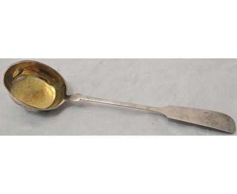 Continental silver ladle, stamped 750 &amp; FE Kurth W,  163g,  L.36 cm