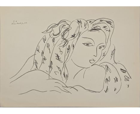 Henri Matisse (French, 1869-1954), Portrait of Lady (L6), chromo lithograph, signed within the plate, unframed, H.32cm W.24.5