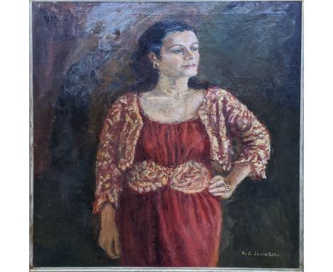 K.R. Lennox Jeltes -Portrait of a Lady-, oil on canvas, signed, H 76.5 cm W 61 cm ARR