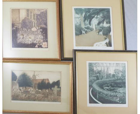 M.Matthew (20th century British School), four etchings with aquatint, signed in pencil and numbered, H.29cm W.22cm
