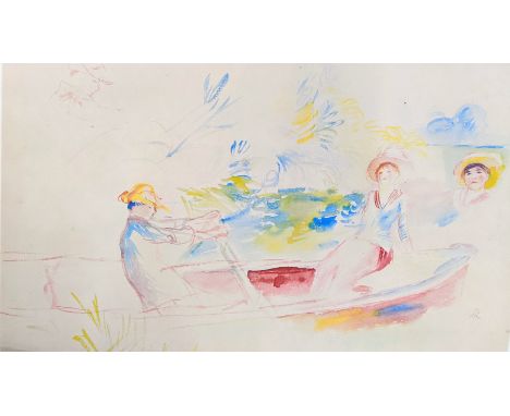 Pierre-Auguste Renoir (1841-1919), a rowing boat scene, lithograph, signed within the print with the letter R, lower right, p