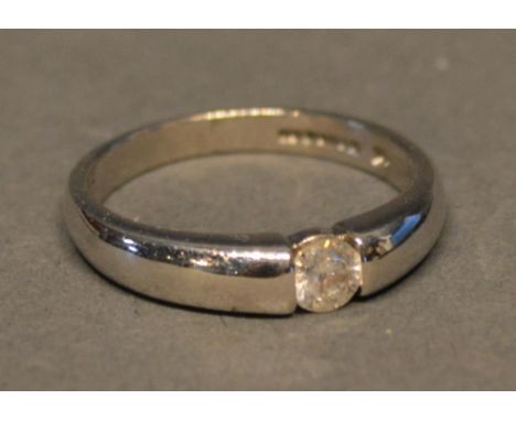 An 18ct. White Gold Solitaire Diamond Ring 