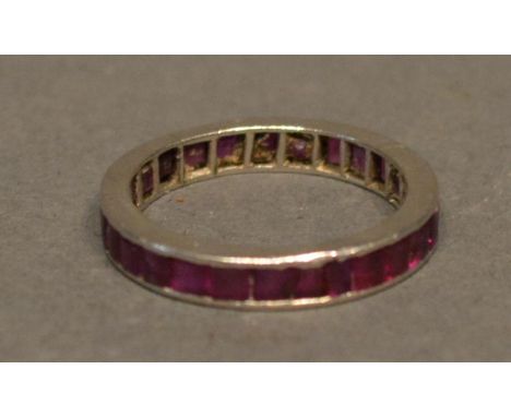 A White Gold Ruby Set Eternity Ring 