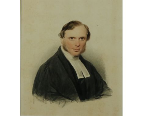 Henry O?Neill (1798-1880)&nbsp;&nbsp;   "Portrait of a Cleric," watercolour on paper,&nbsp;Signed,&nbsp; 27cms x 23cms (10 1/