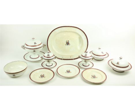 A comprehensive&nbsp;Wedgwood Dinner Service, by Thomas Goode &amp; Co., 19 South Audley Street, London, each piece decorated