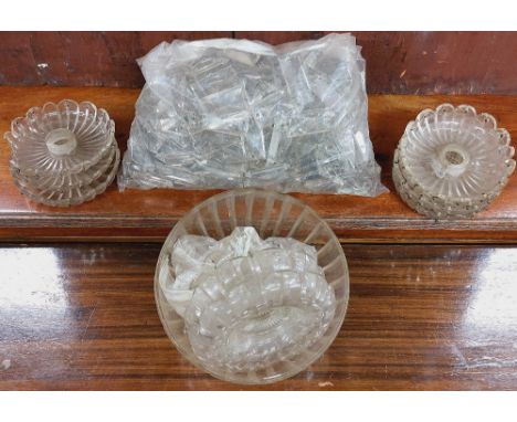 A collection of Waterford crystal Chandelier Parts, including drops and trays as a lot, w.a.f. (1) 