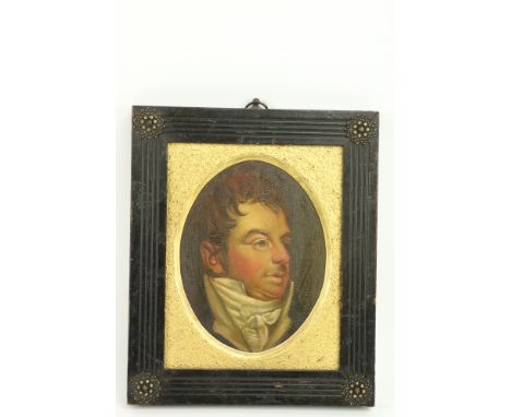 19th Century Irish School&nbsp; Oval "Semi-miniature Portrait of a Gentleman, thought to be Lord Edward Fitzgerald," O.O.P., 