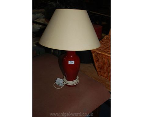 A red Ceramic Table Lamp.