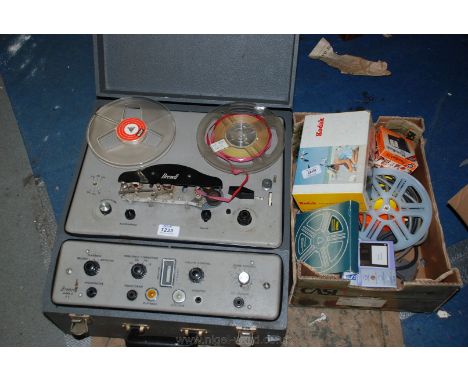 A Brenell reel to reel Tape Recorder, spare tapes, etc.