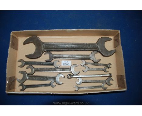 A quantity of vintage classic Car/Motorcycle Tools - ten Williams Superslim and Williams Ford Enfo for Ford N series Tractors