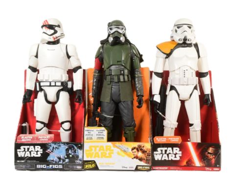 Star Wars - Jakks Pacific - collection of x3 18" scale 'Big Figs' carded action figures - Sandtrooper, FN-2187 and Mud Troope