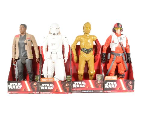 Star Wars - Jakks Pacific - x4 large 18" scale action figures - Finn, C-3PO, First Order Snowtrooper, and Poe Dameron. All fa