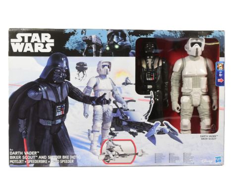 Star Wars - Hasbro - 2016 Hasbro made 'Darth Vader, Biker Scout And Speeder Bike (Hoth)' 12" scale action figure playset. Fea