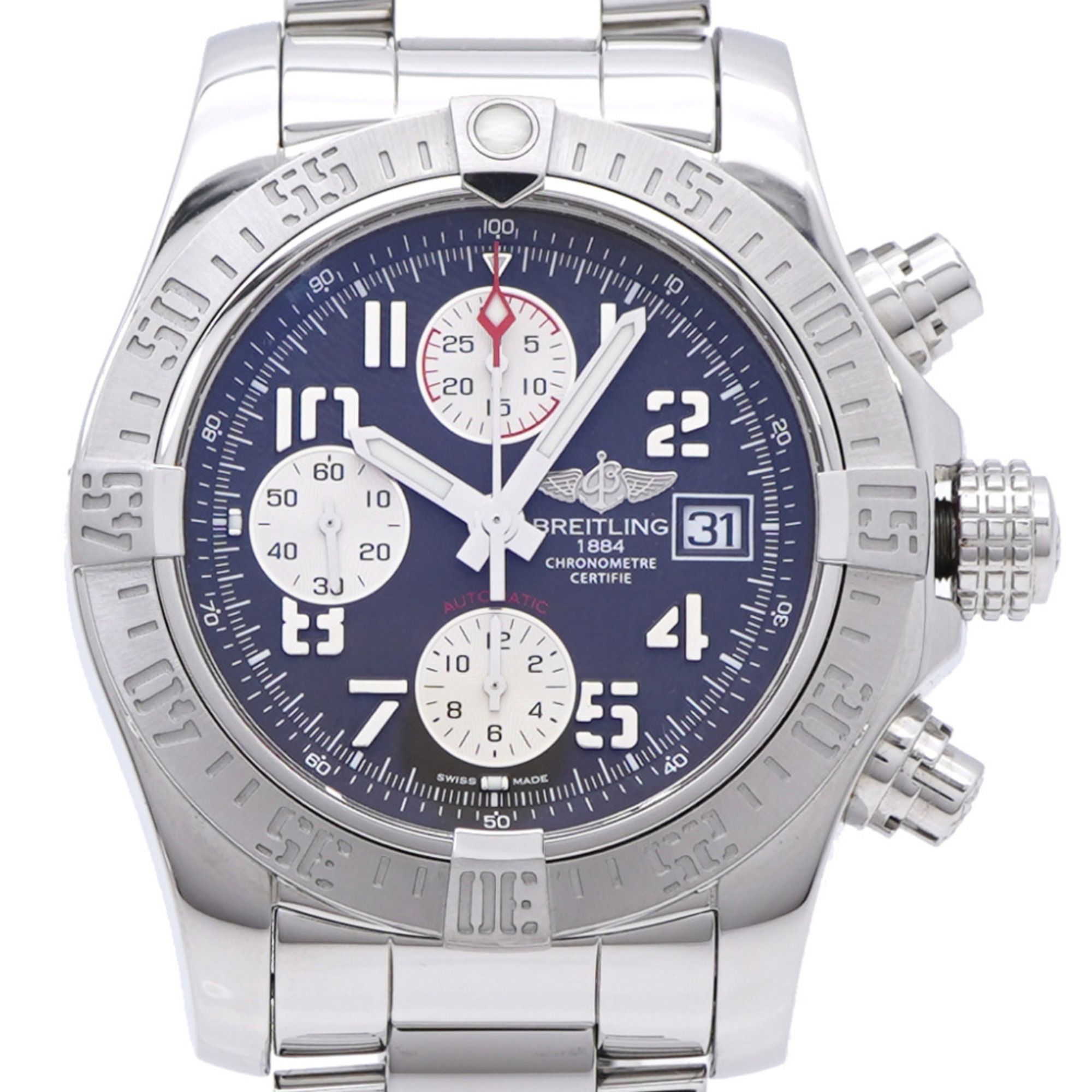 Like new Breitling Avenger II Chronograph A13381 Automatic Watch in Stainless Steel Tungsten Gray 01