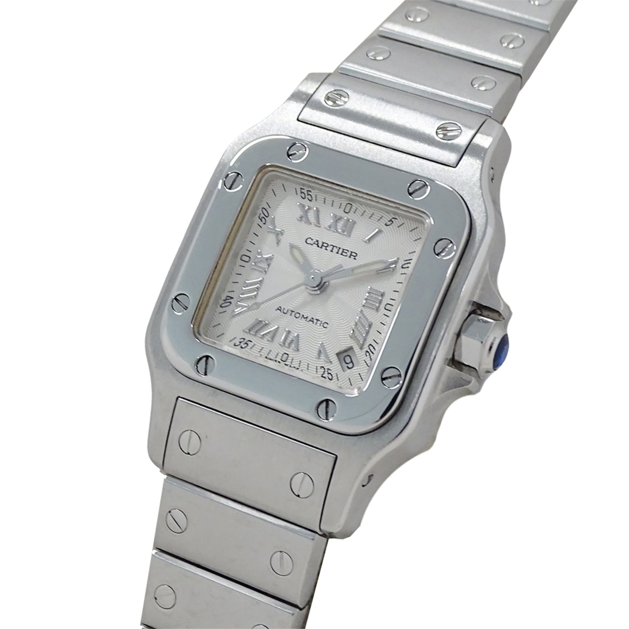 Cartier Santos Galbee SM Women's Watch with Date, Automatic, Stainless Steel, W20044D6, Polished Sil