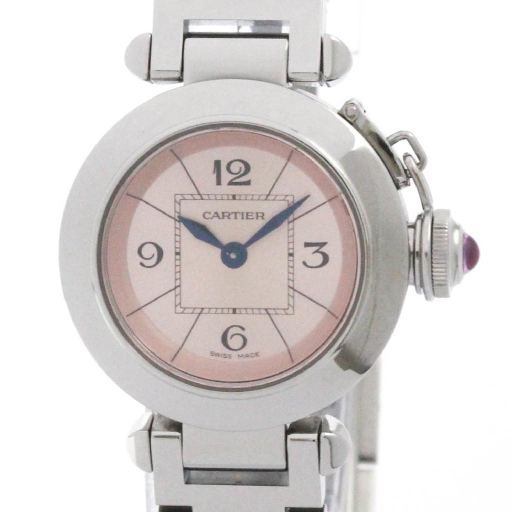 CARTIER Miss Pasha Steel Quartz Ladies Watch W3140008 Polished