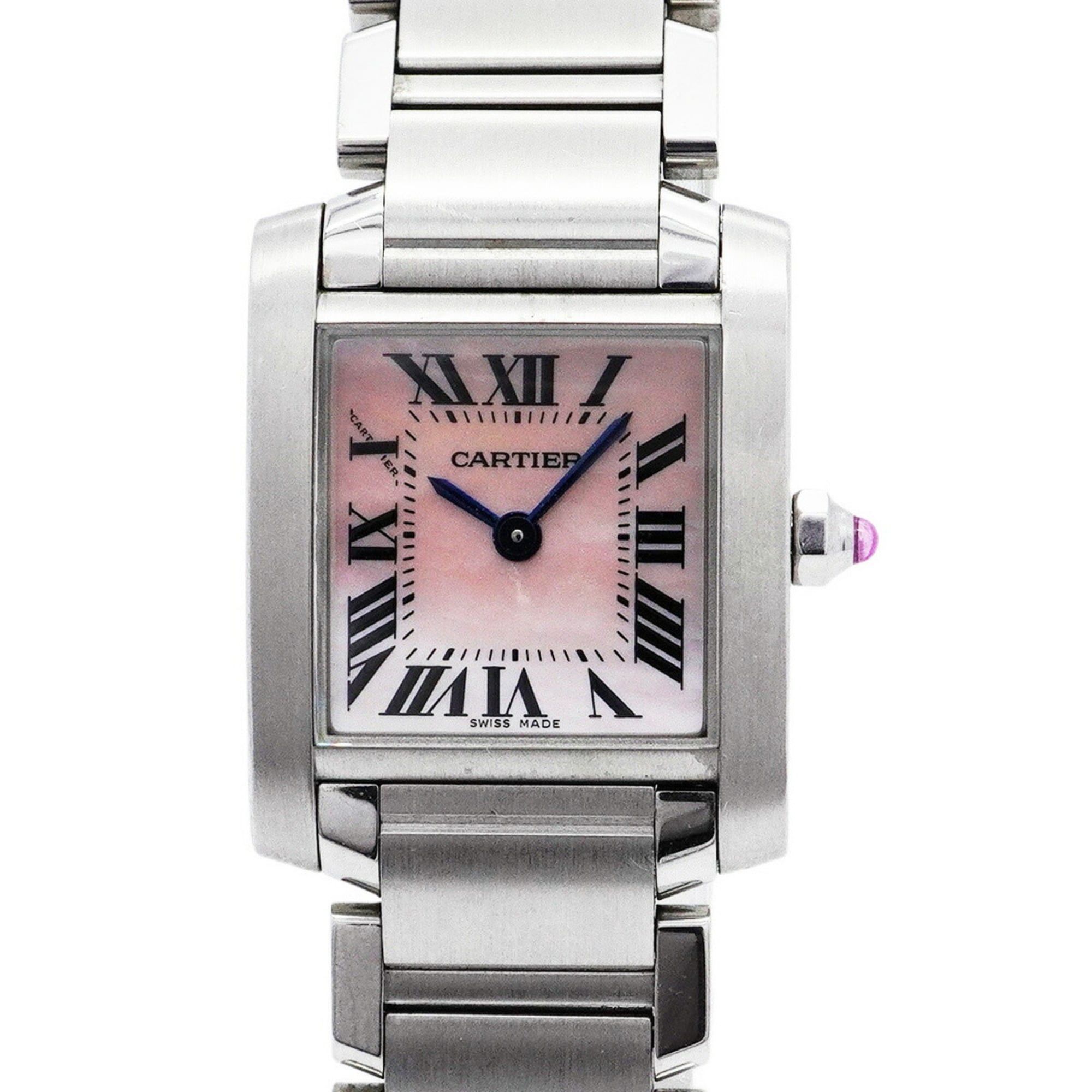 Cartier Tank Française SM W51028Q3 Pink Dial Women's Watch