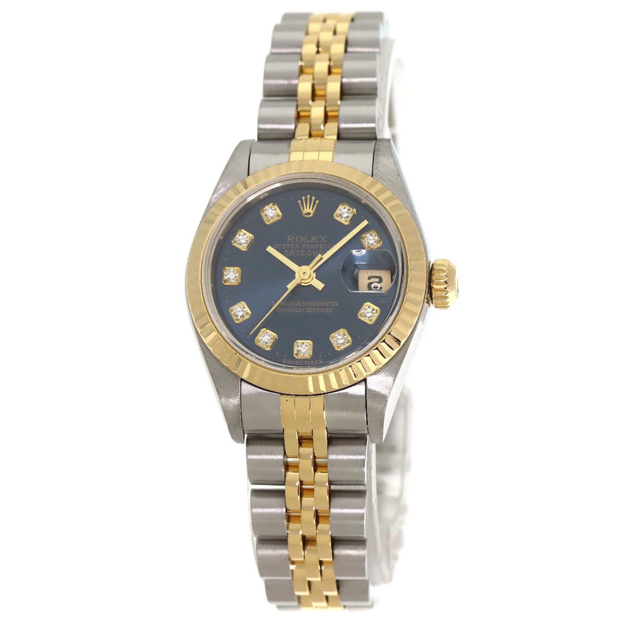 Rolex 79173G Datejust 10P Diamond Watch, Stainless Steel SSx18KYG, 18KYG, Women's