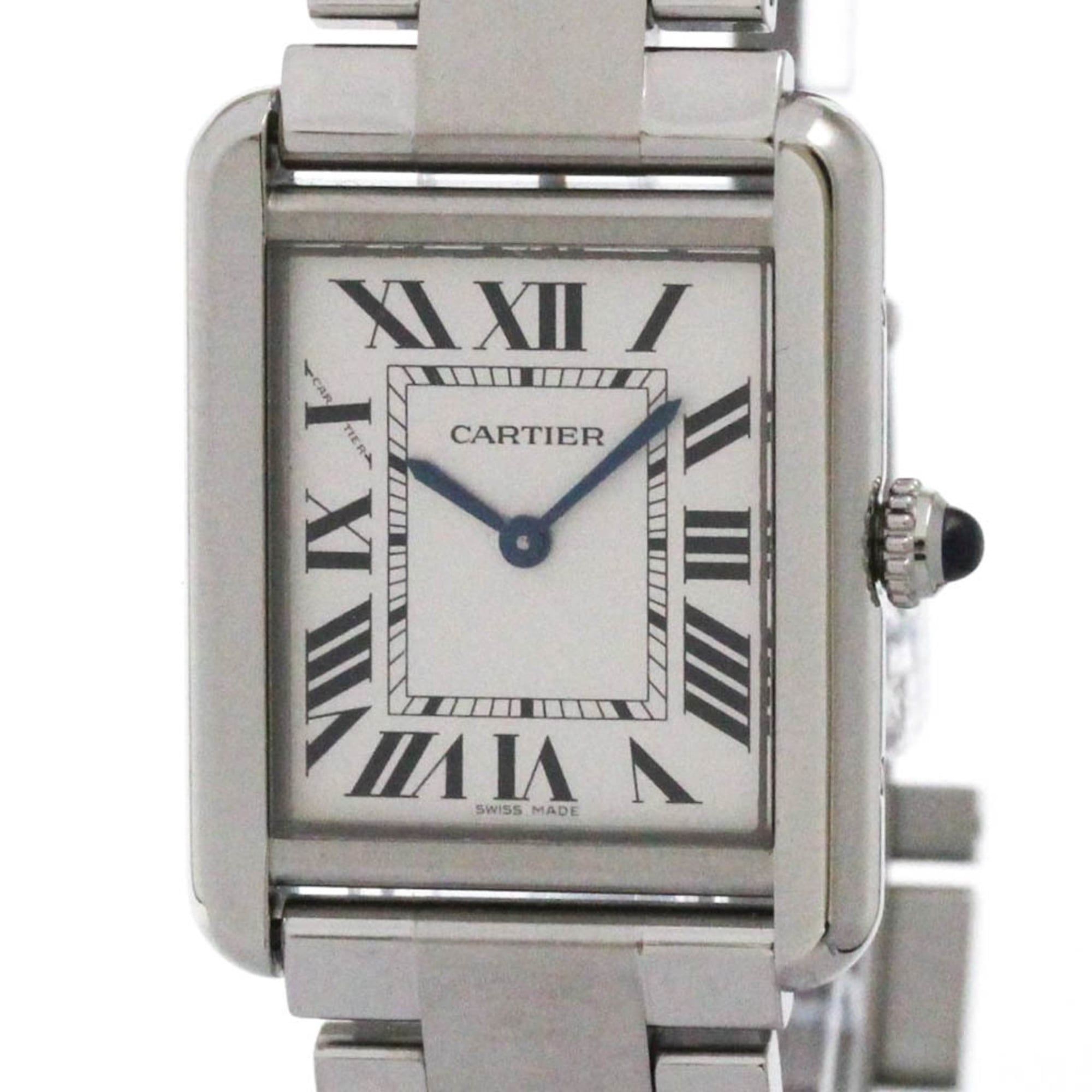 CARTIER Tank Solo SM Steel Quartz Ladies Watch W5200013 Polished