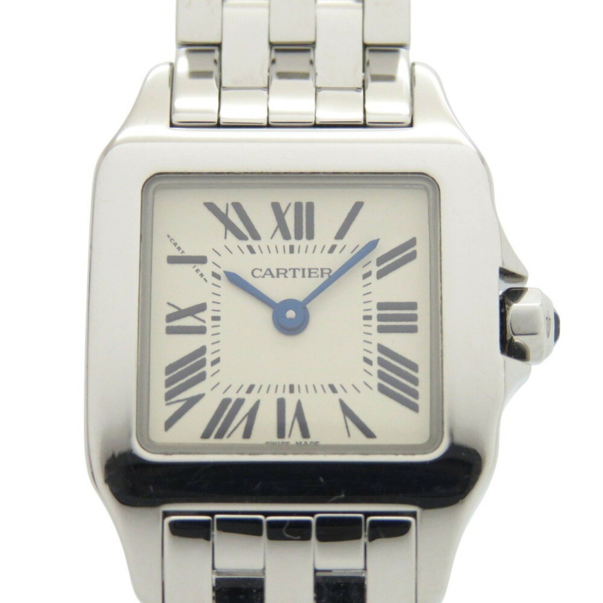 Cartier Santos Demoiselle W25064Z5 Stainless Steel White and Silver Quartz Watch with Dial 1687CARTI