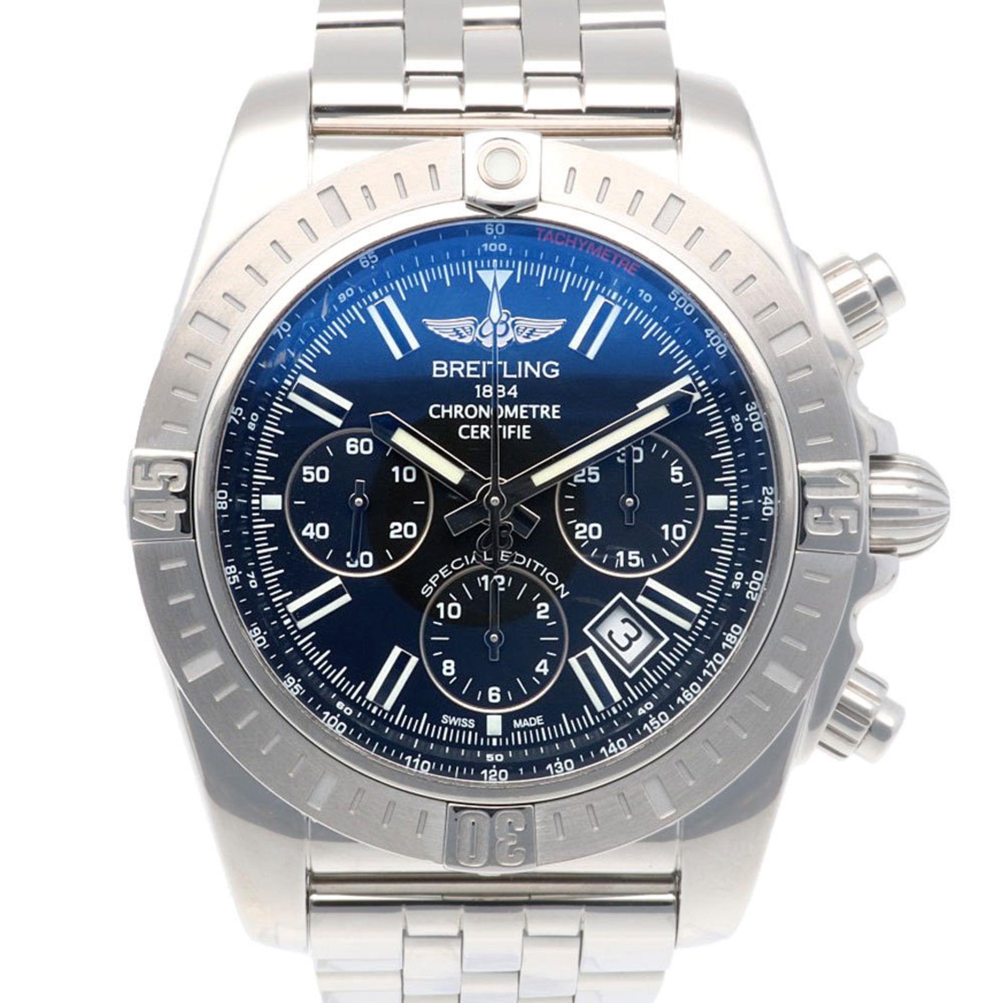 Breitling Chronomat Watch, Stainless Steel, AB0115, Automatic, Men's, Japan Exclusive, Overhauled