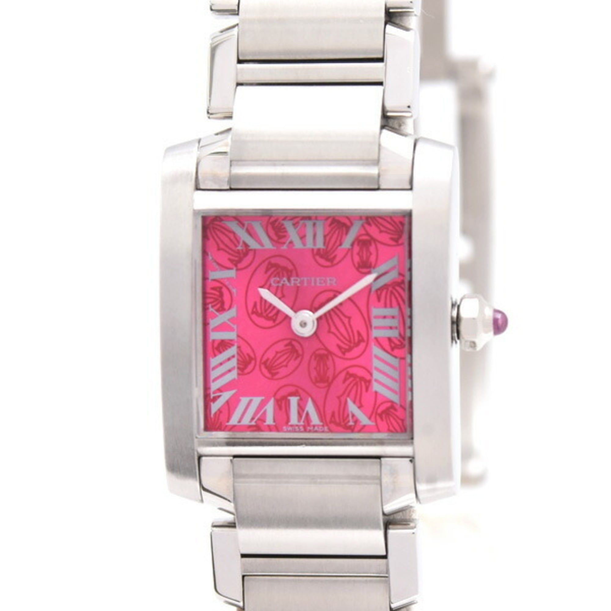 Cartier Women's Tank Française Small Watch, 2006 Limited Edition, Raspberry Pink Dial, Battery-Opera