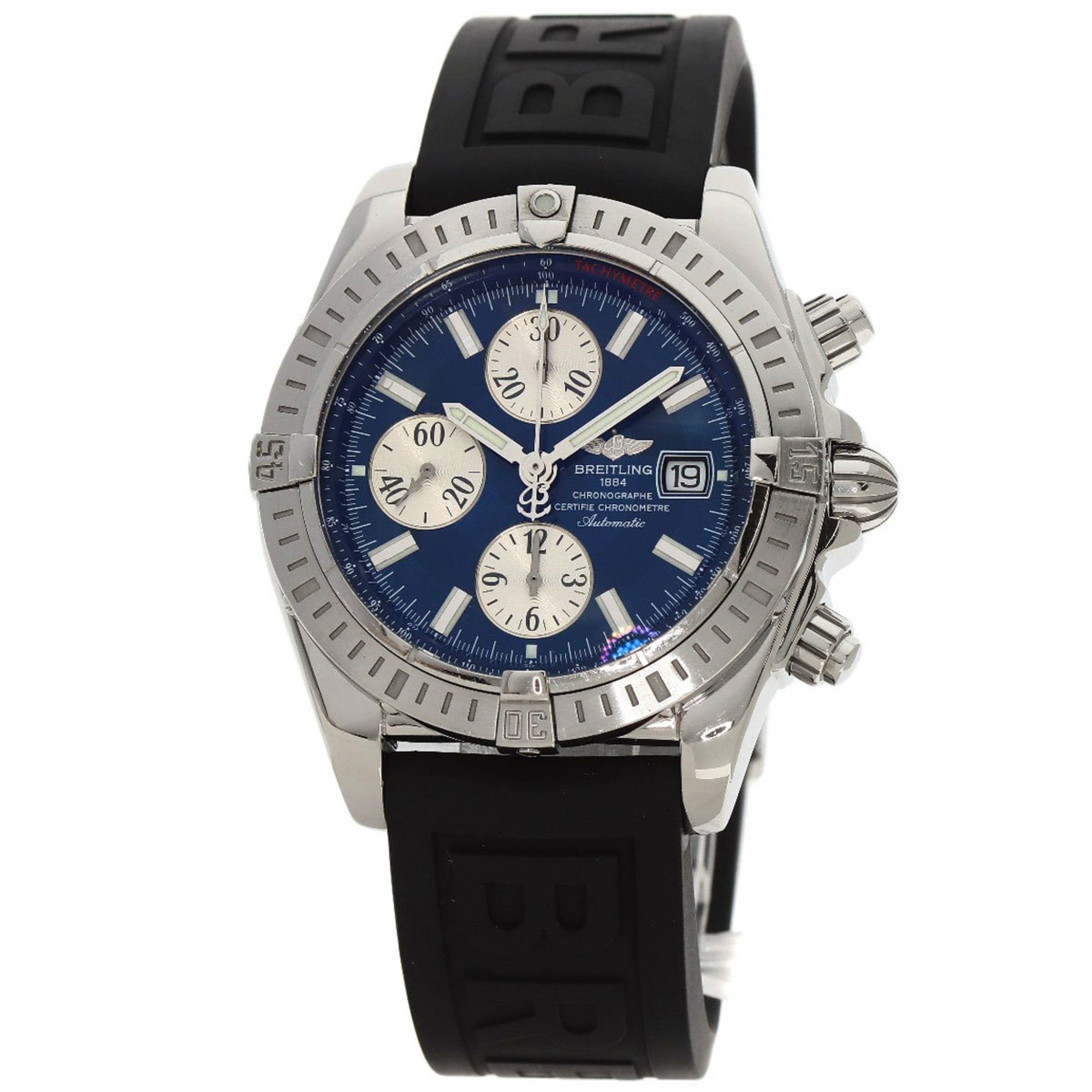BREITLING A13356 Chronomat Evolution Watch Stainless Steel Rubber Men's