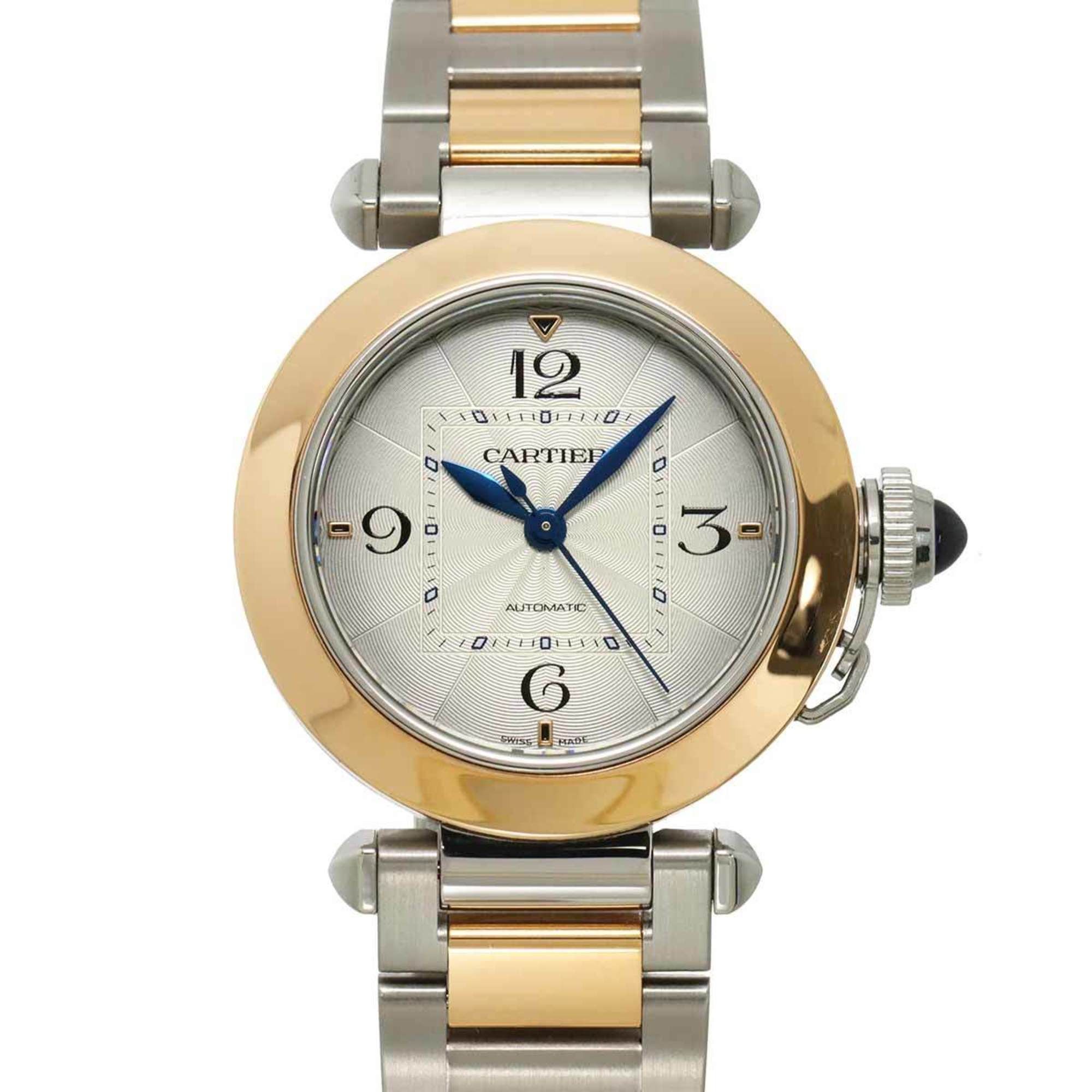 Cartier Pasha de 35mm Two-tone Men's Watch W2PA0008, Silver, 18K Pink Gold, Automatic