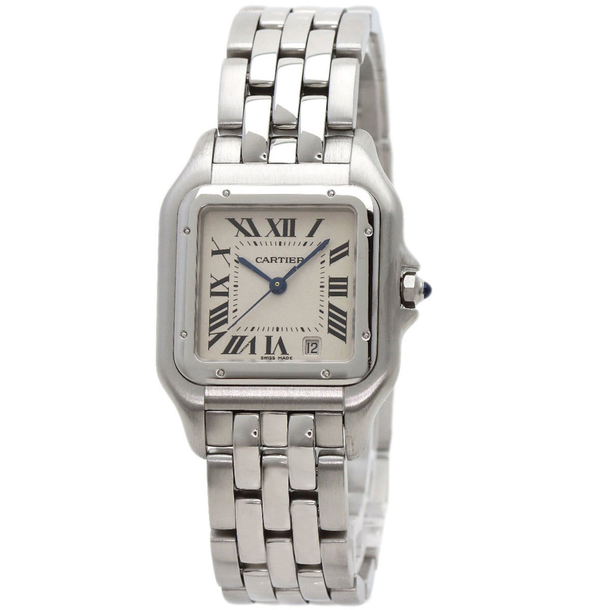 Cartier W25054P5 Panthere MM Classic & Figaro Watch in Stainless Steel/SS for Boys