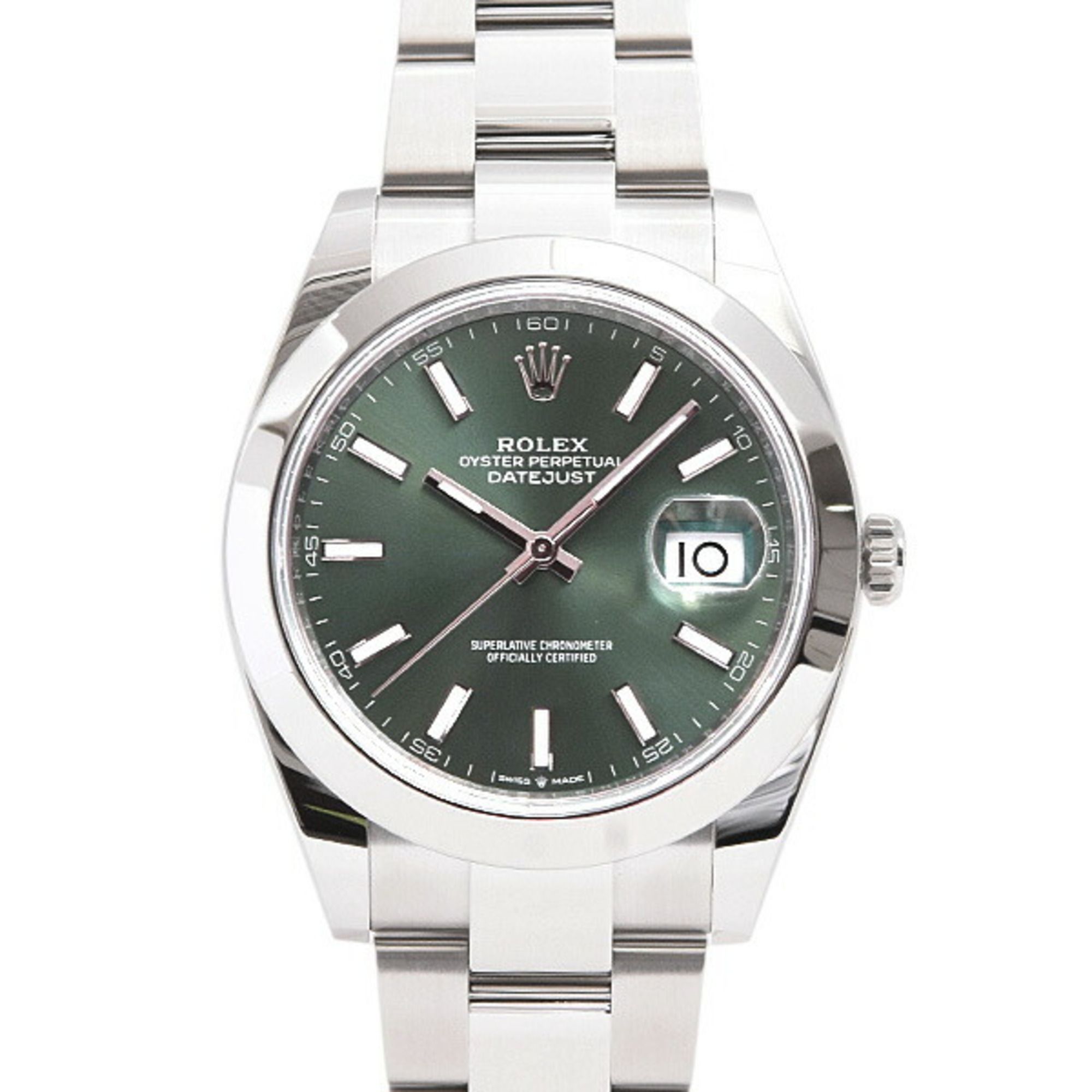 Rolex Watch Men's Datejust 41 Mint Green Dial Random Automatic Stainless Steel ROLEX SS 126300 New