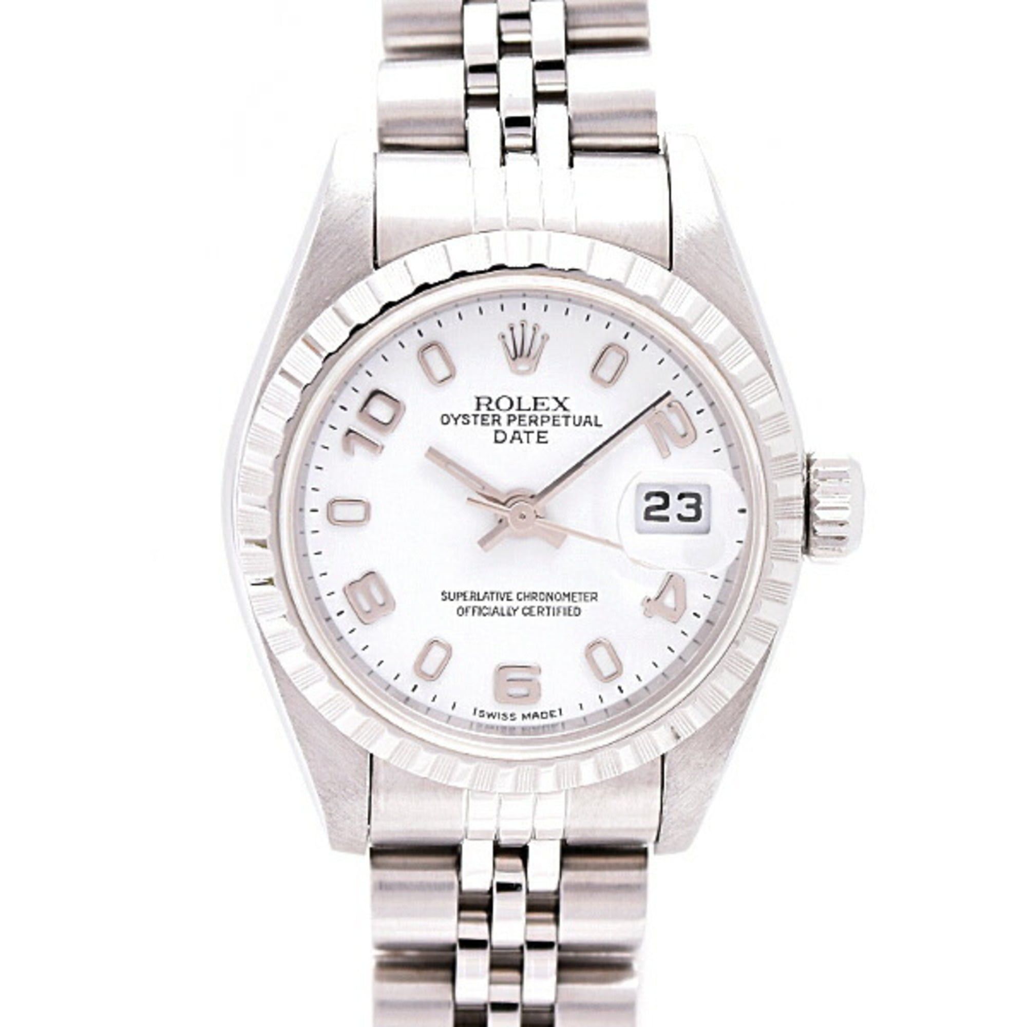 Rolex Watch Women's Oyster Perpetual Date Automatic D Series White Dial Stainless Steel SS ROLEX 792