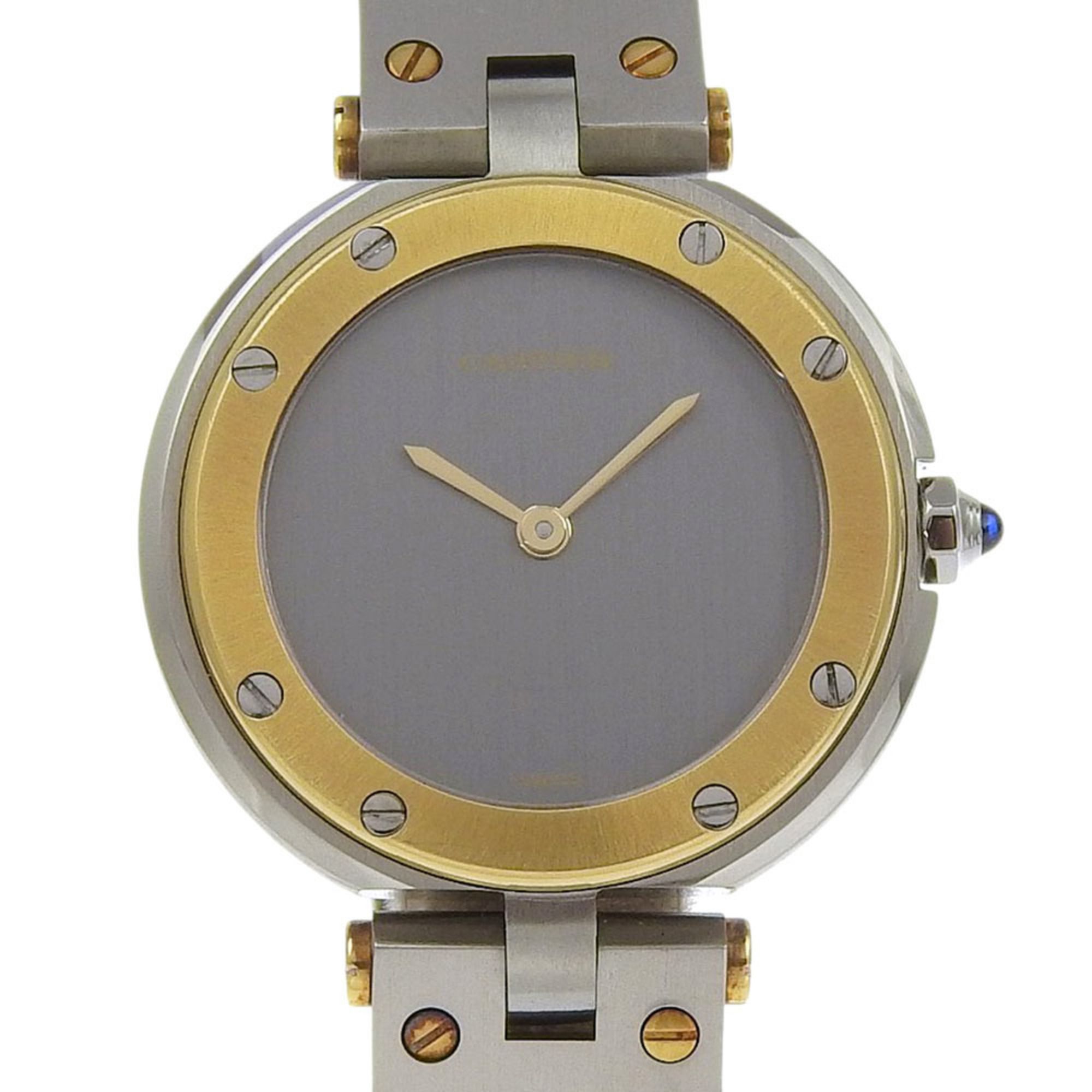 Cartier Santos Vendome watch, caliber 859, stainless steel and 18K yellow gold, quartz movement, ana