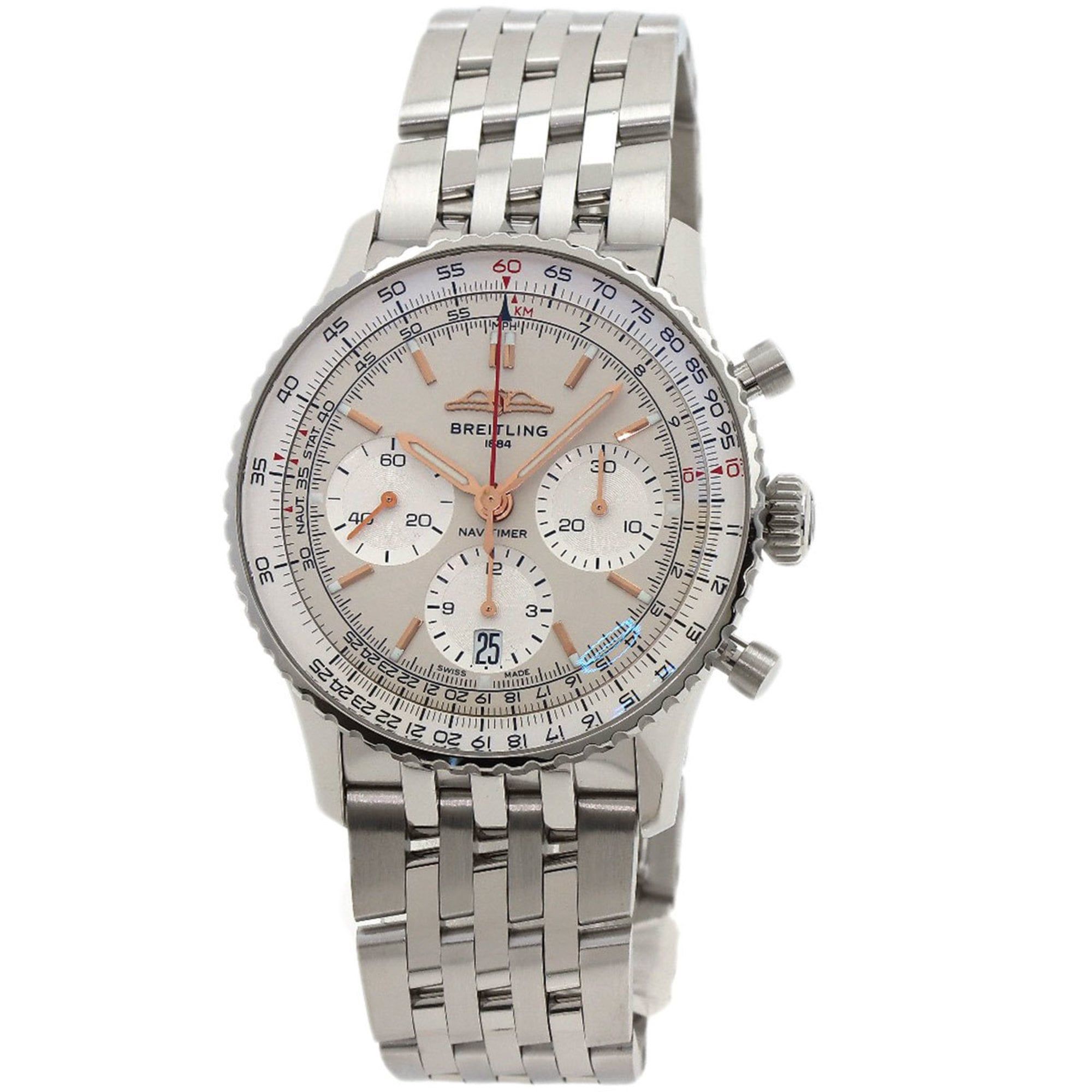 Breitling Navitimer B01 Chronograph 41 Stainless Steel Men's Watch, AB0139211G1A1